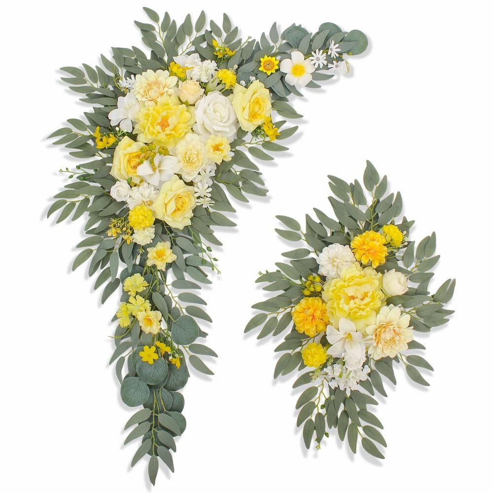 1963 Artificial Flowers Wedding Arch Decor Arch Flowers Set of 2